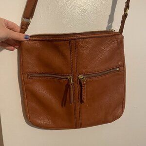 Tan / Light Brown Fossil Crossbody Messenger Bag